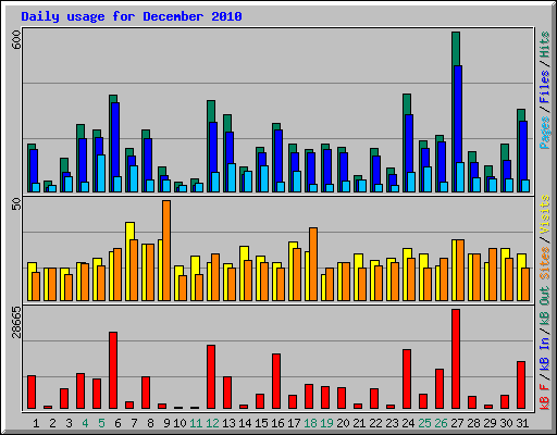 Daily usage for December 2010