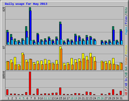 Daily usage for May 2013