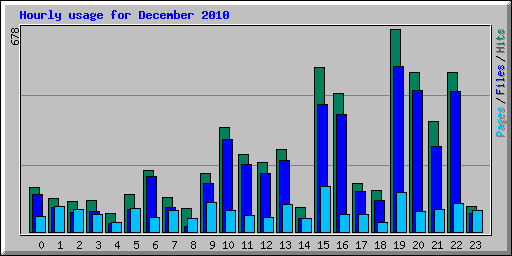 Hourly usage for December 2010