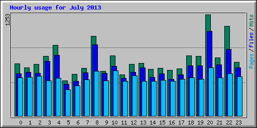 Hourly usage for July 2013