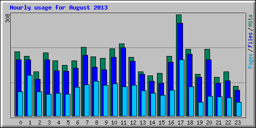 Hourly usage for August 2013